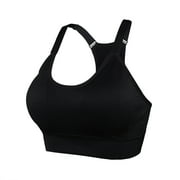 SMihono Deals Sports Bras for Women High Support Large Bust High Impact Womens Sports Bras Adjustable Straps Padded Sports Bra Black 14